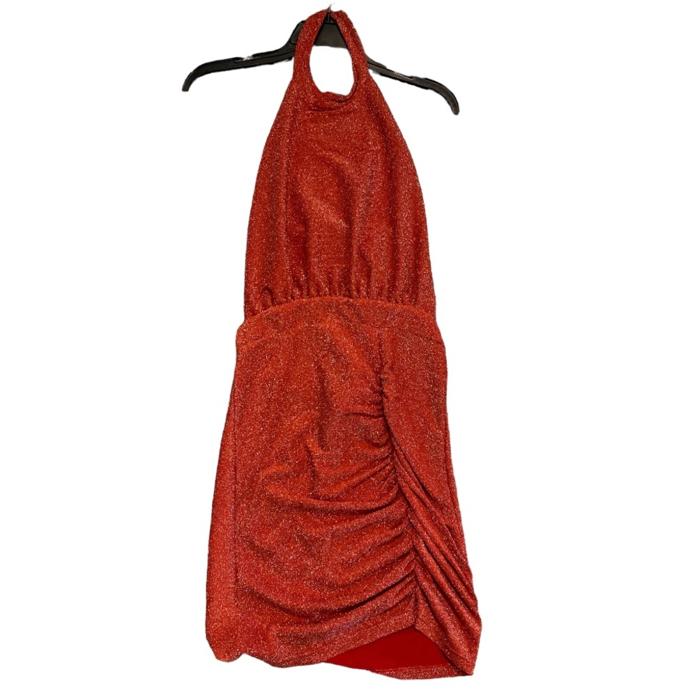Red Sparkly Halter Top Dress